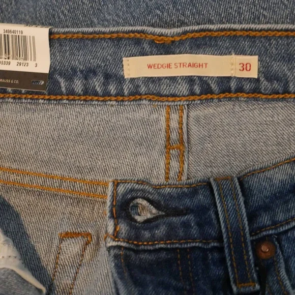 LEVI'S Premium NWT Wedgie Straight Blue Jeans Salsa Spice Size 30 - Picture 7 of 11